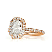 2.50 ct Halo Radiant Cut Diamond Engagement Ring-Evani Naomi Jewelry