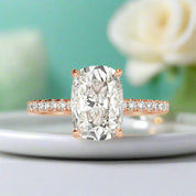 2.50 ct Old Mine Cut Diamond 14k Rose Gold Engagement Ring-Evani Naomi Jewelry