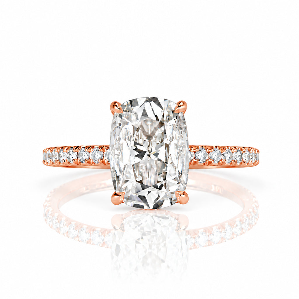 2.50 ct Old Mine Cut Diamond Option 14K Rose Gold Engagement Ring
