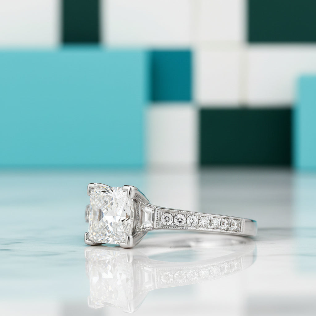 2.50 ct Princess Cut Diamond Engagement Ring-Evani Jewelry