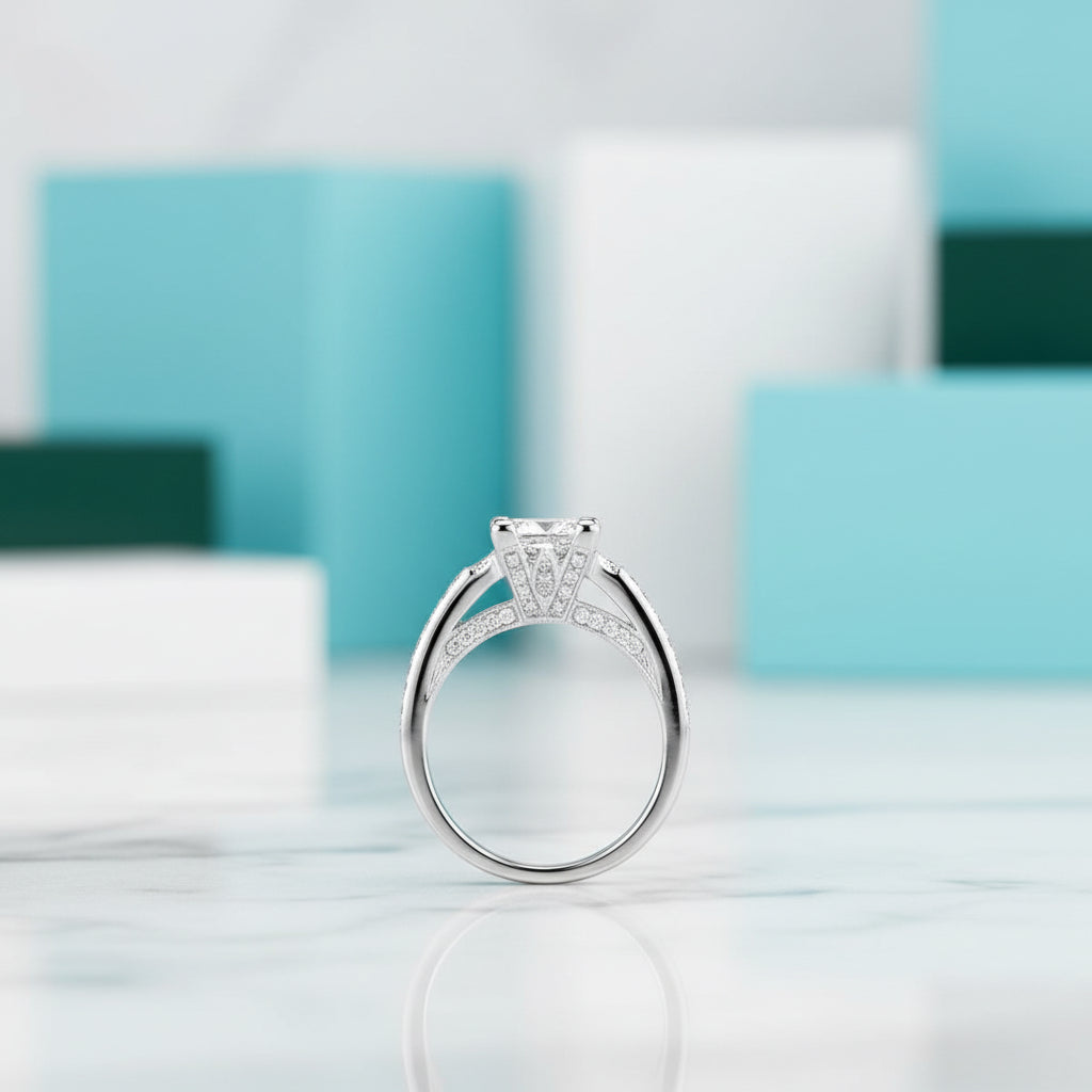 2.50 ct Princess Cut Diamond Engagement Ring-Evani Jewelry