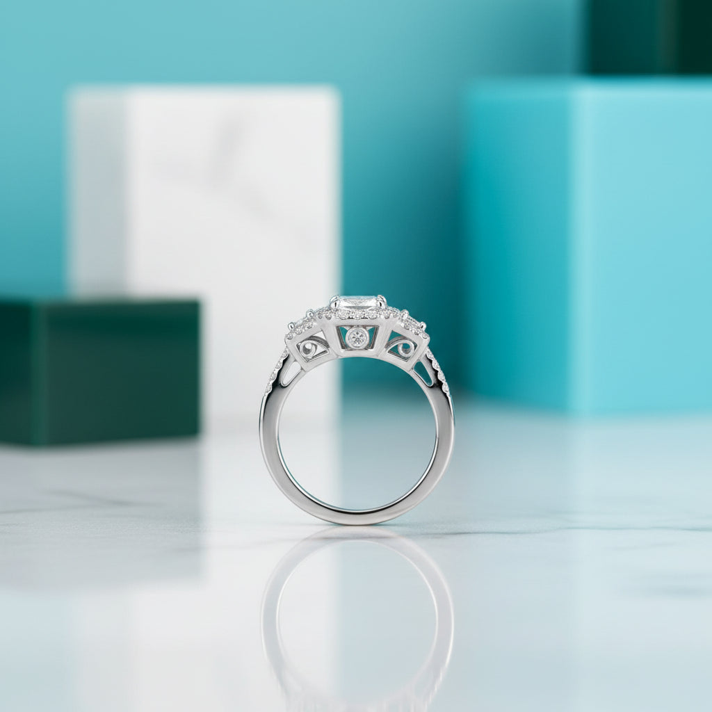 2.50 ct Radiant Cut Diamond 14k White Gold Engagement Ring-Evani Jewelry