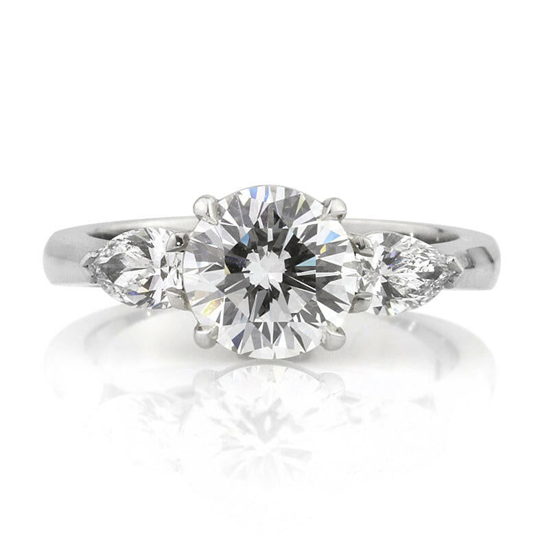 2.50 ct Round Brilliant Cut Three Diamond Engagement Ring-Evani Naomi Jewelry