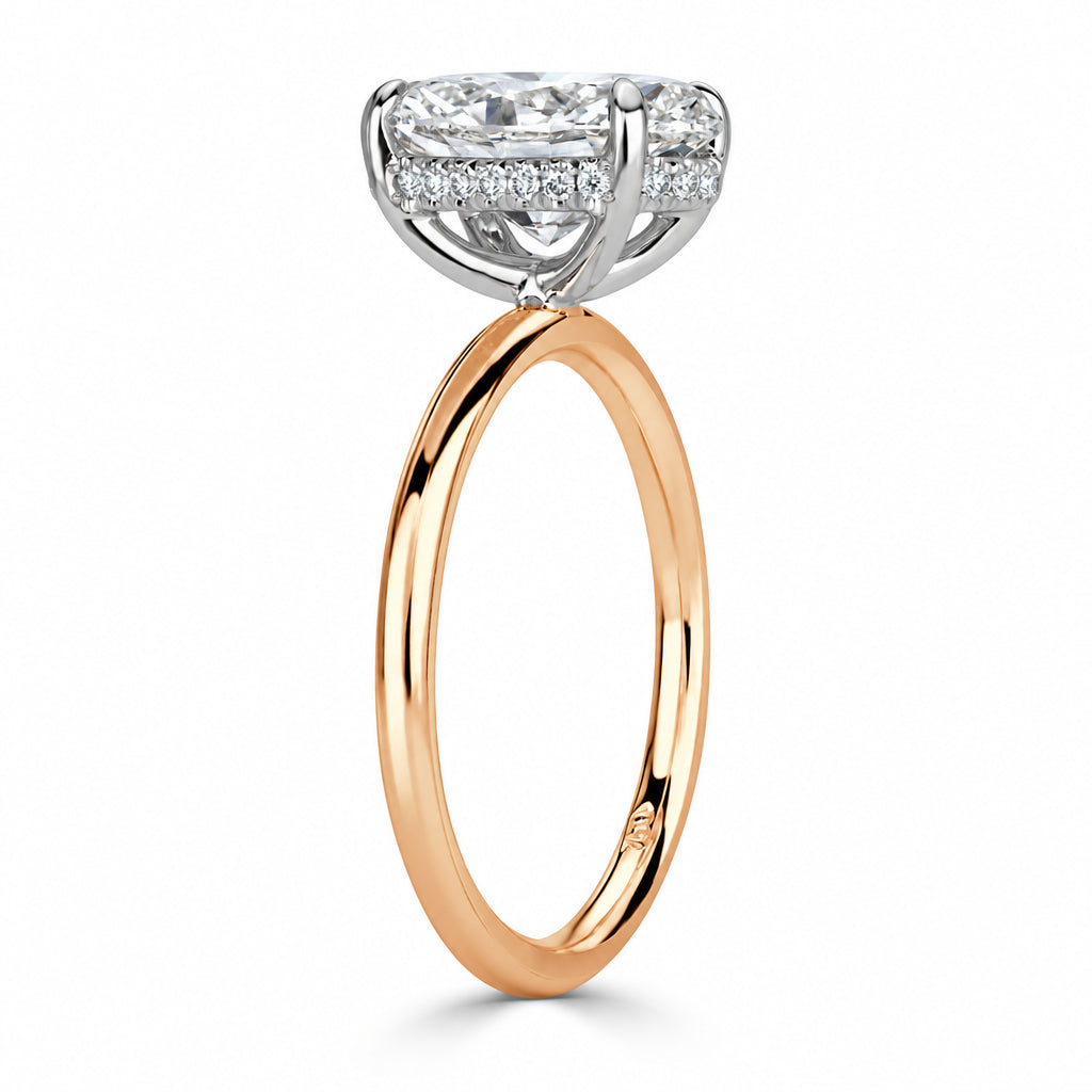 2.60 ct Oval Cut Diamond Two Tone 14k Gold Engagement Ring-Evani Jewelry