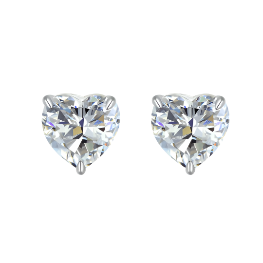 2.7 ct Heart-cut Diamond Stud Earrings-Evani Naomi Jewelry