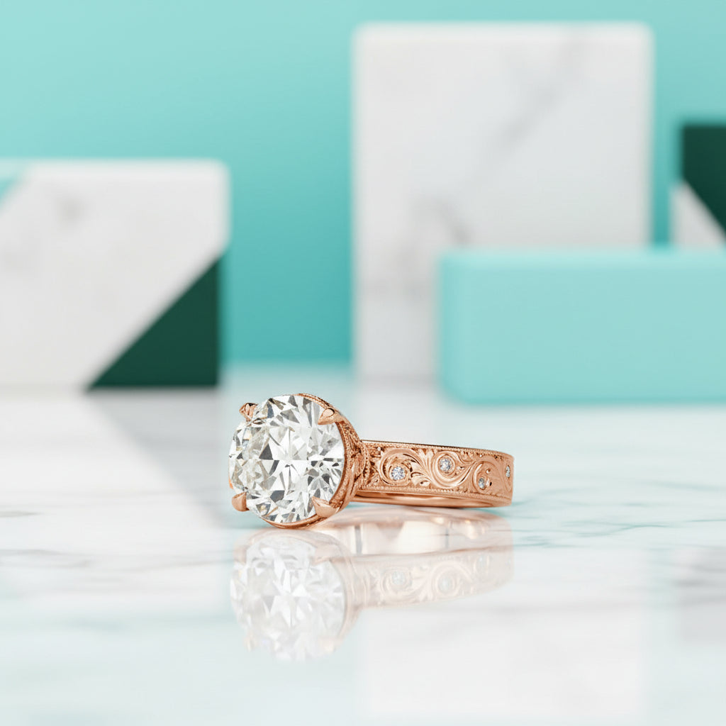 2.90 ct Old European Cut Diamond Engagement Ring-Evani Jewelry