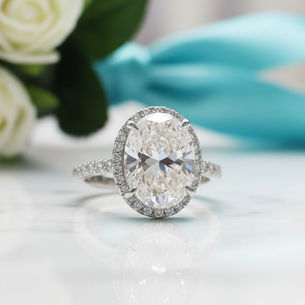 2ct D Color Oval Cut Diamond Engagement Ring-Evani Jewelry