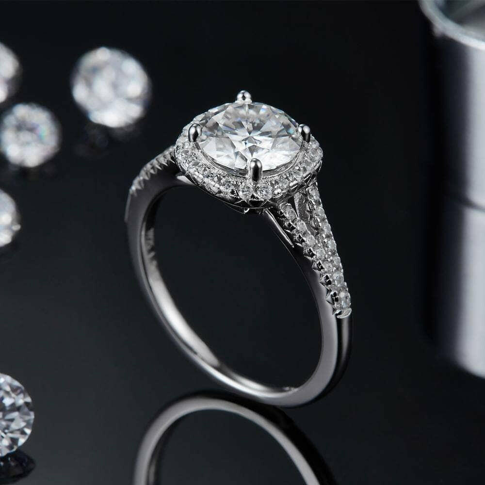 2ct D Color Round Diamond Engagement Ring-Evani Naomi Jewelry