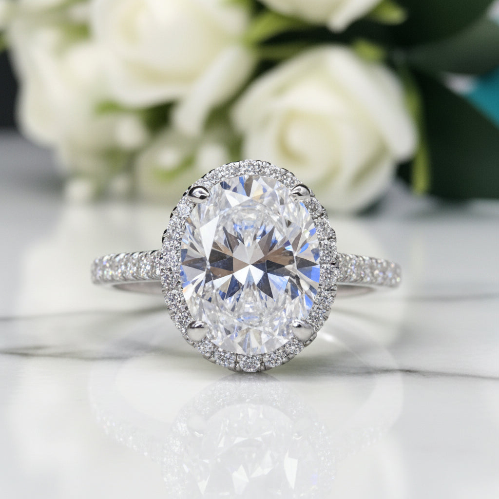 2ct Oval Cut Diamond Wedding Ring-Evani Jewelry