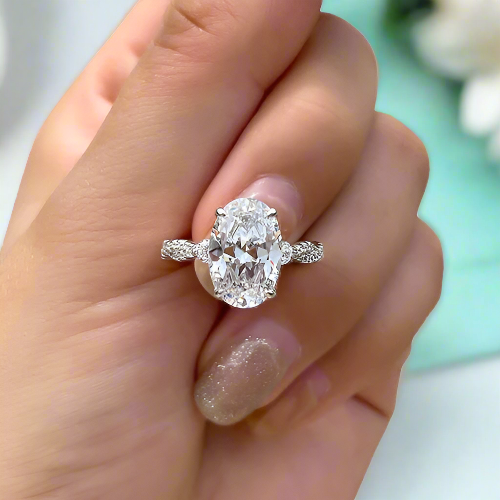 2ct Oval Cut Twisted Diamond Engagement Ring-Evani Naomi Jewelry
