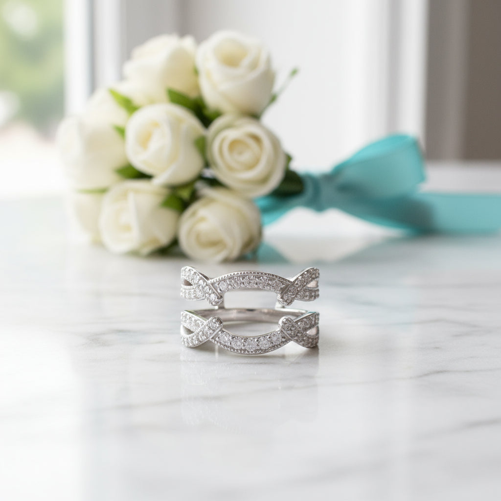 3.0 Ct Halo Radiant Cut Insert Ring Set-Evani Jewelry