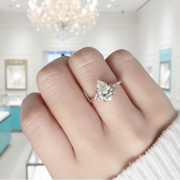 3.0 Ct Pear Cut Diamond Engagement Ring-Evani Jewelry