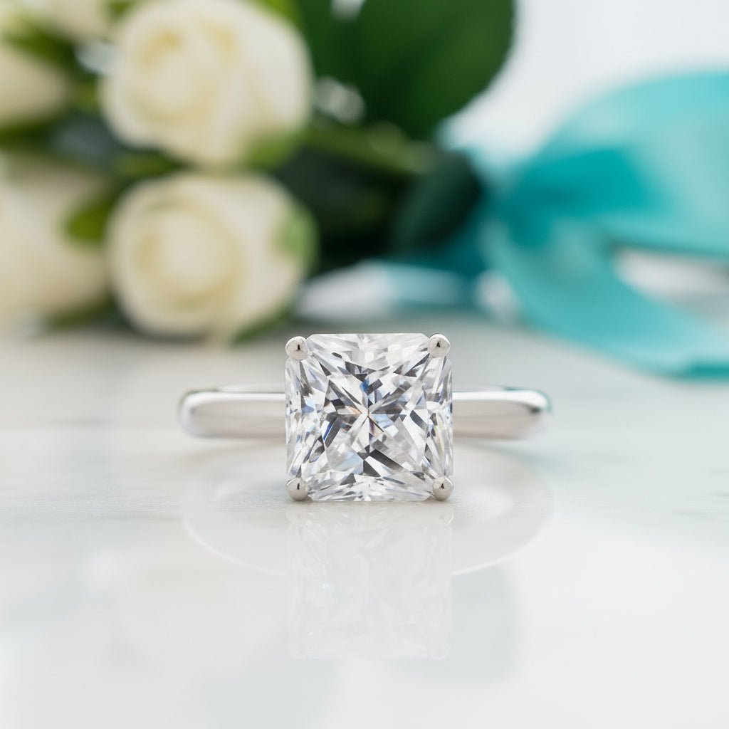 3.0 Ct Princess Cut Diamond Classic Solitaire Engagement Ring-Evani Jewelry