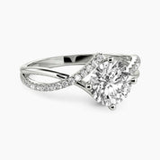3.0 Ct Round Cut Diamond Twisted Bypass Pave Engagement Ring-Evani Naomi Jewelry