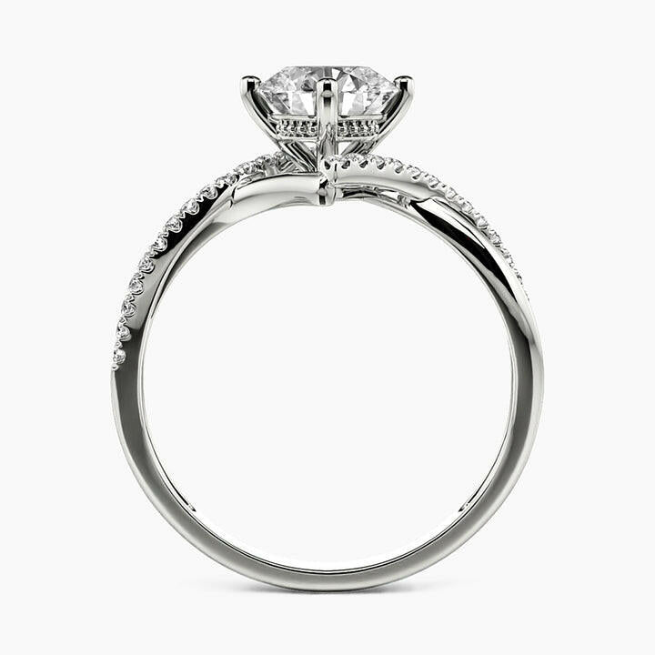 3.0 Ct Round Cut Diamond Twisted Bypass Pave Engagement Ring-Evani Naomi Jewelry