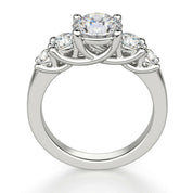 3.0 Ct Round Cut Five Diamonds Engagement Ring-Evani Naomi Jewelry