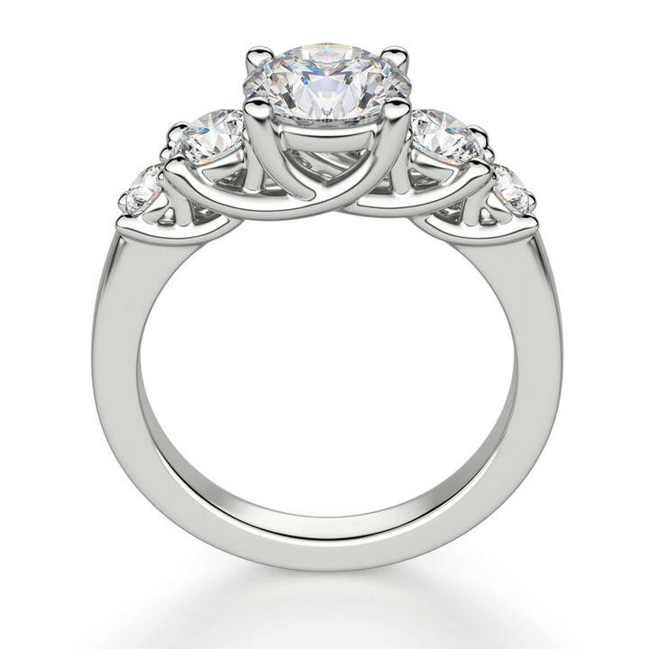 3.0 Ct Round Cut Five Diamonds Engagement Ring-Evani Naomi Jewelry