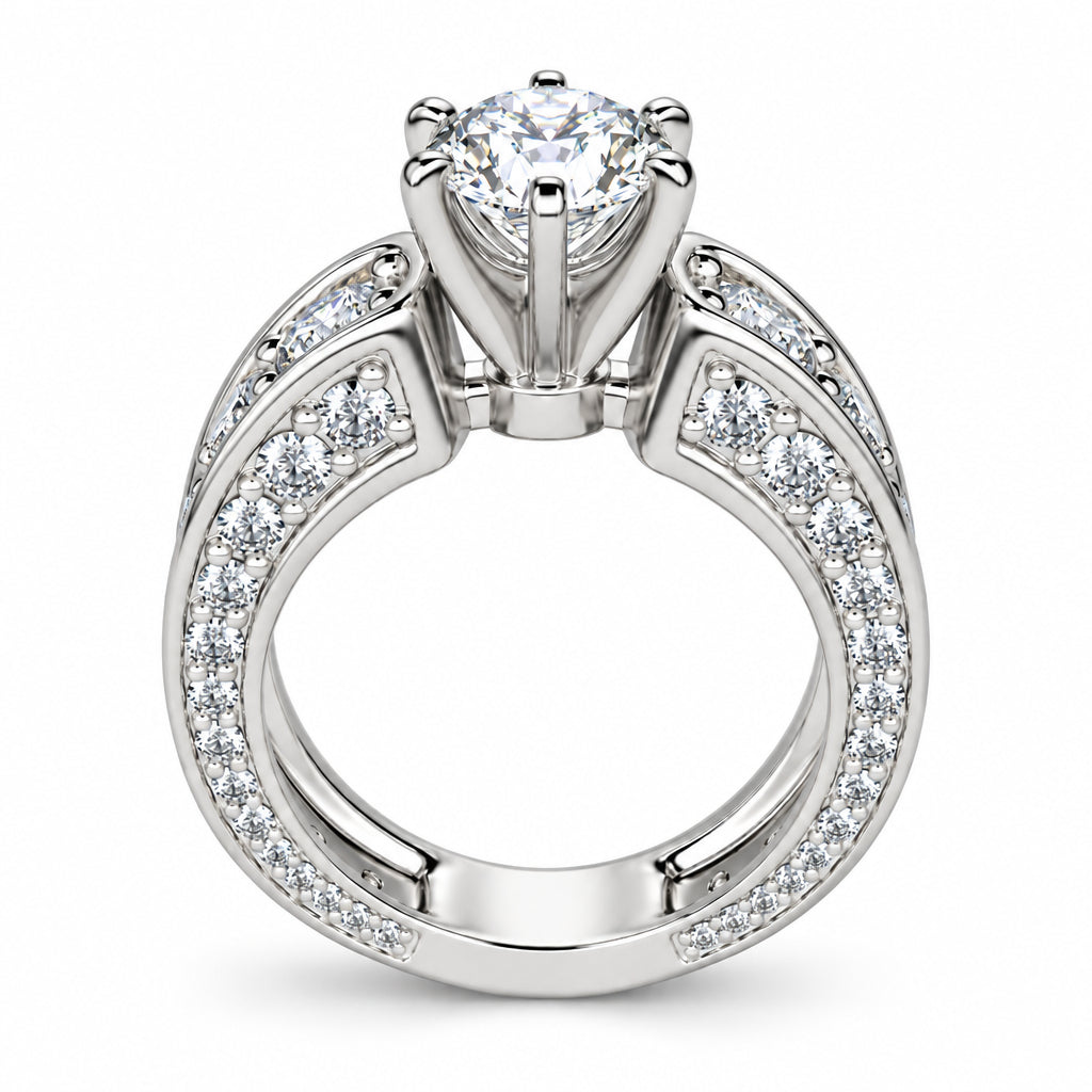 3.0 Ct Round Diamond 6 Prong Engagement Ring-Evani Jewelry