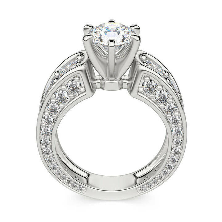 3.0 Ct Round Diamond 6 Prong Engagement Ring-Evani Naomi Jewelry