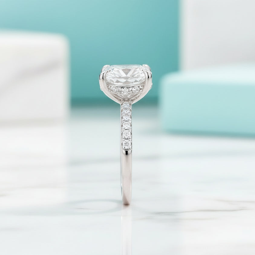 3.0 ct Cushion Cut Diamond Engagement Ring-Evani Jewelry