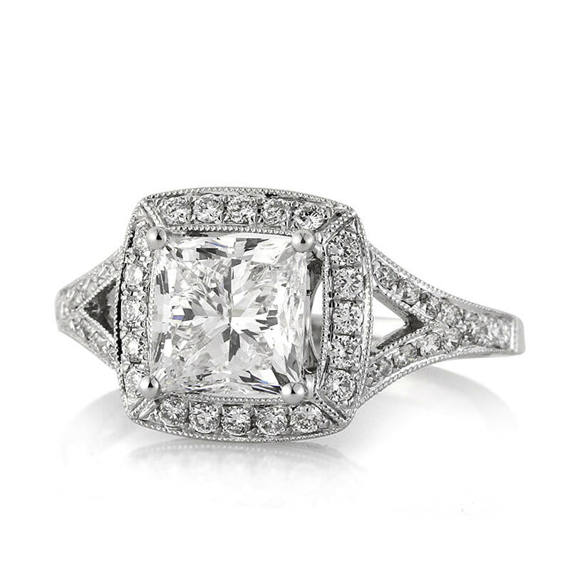 3.0 ct Princess Cut Diamond 14k White Gold Engagement Ring-Evani Naomi Jewelry