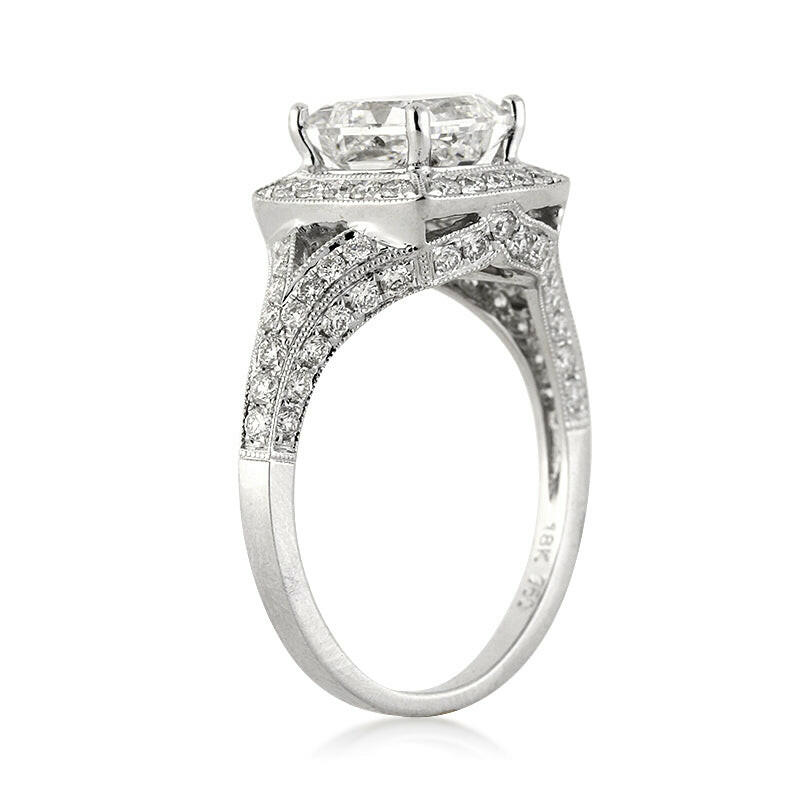 3.0 ct Princess Cut Diamond 14k White Gold Engagement Ring-Evani Naomi Jewelry