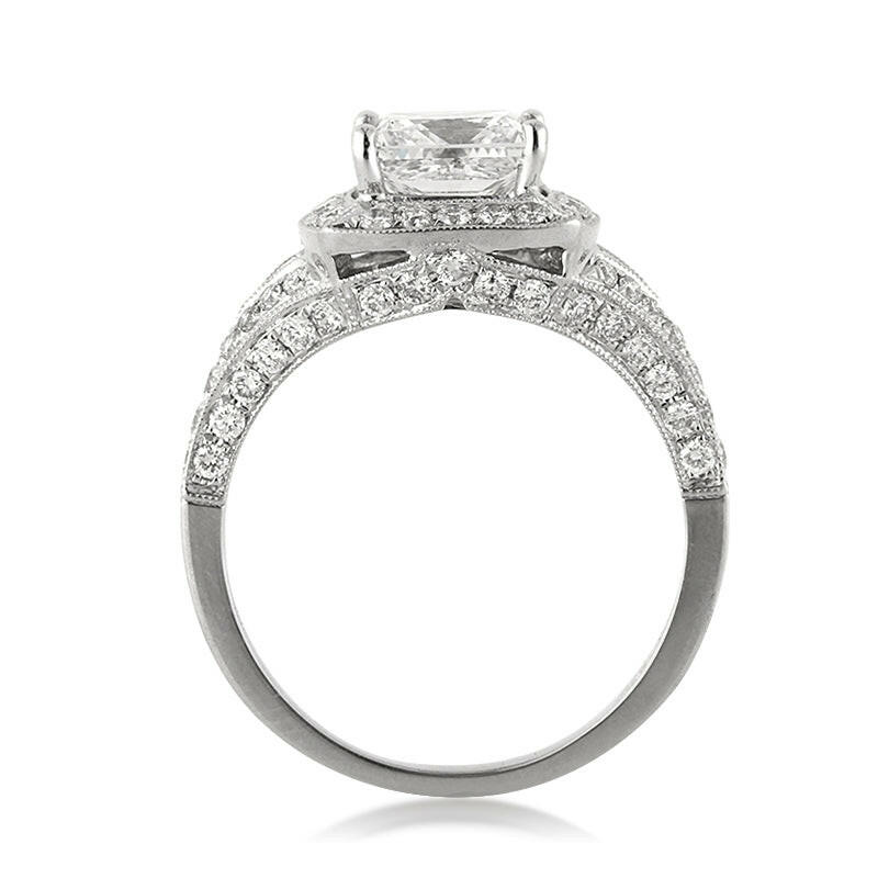 3.0 ct Princess Cut Diamond 14k White Gold Engagement Ring-Evani Naomi Jewelry