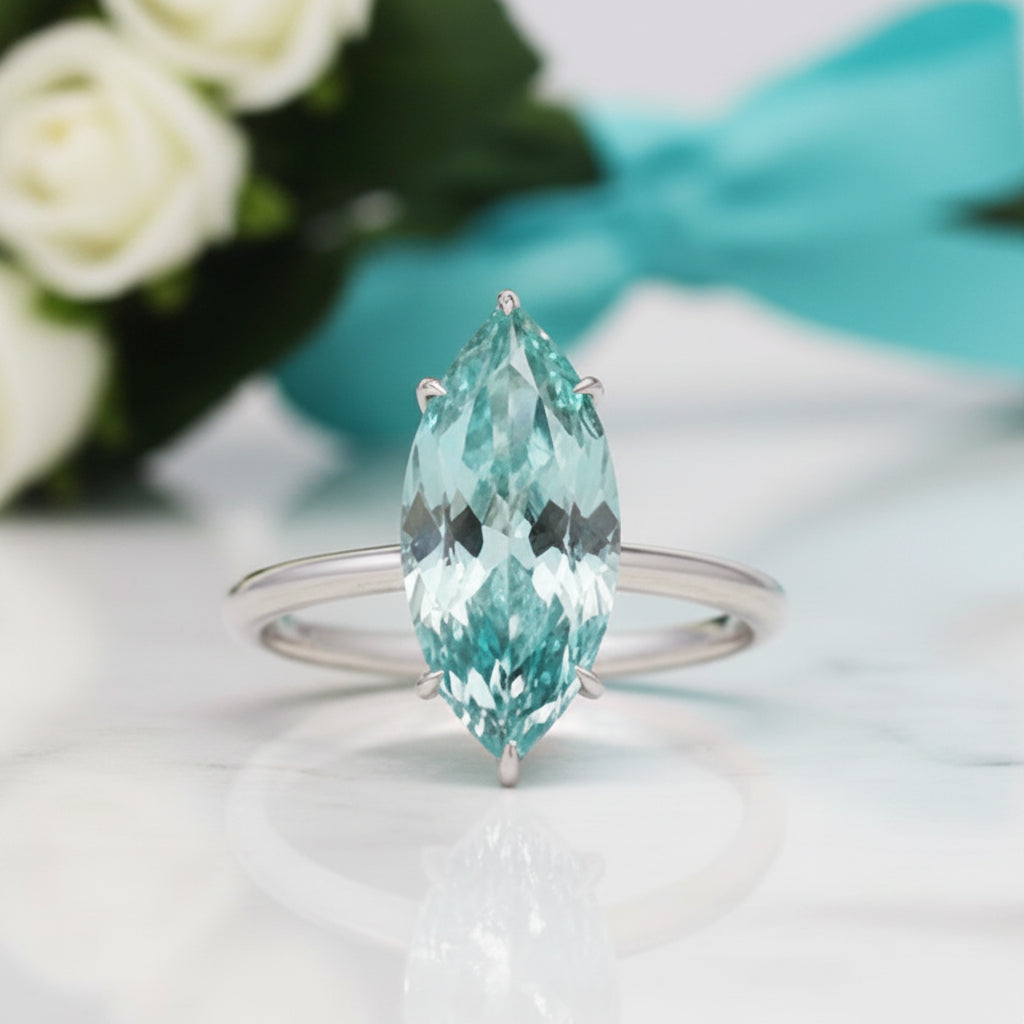 3.0ct Marquise Brilliant Cut Diamond Halo Engagement Ring-Evani Jewelry