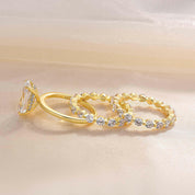 3.5 Ct Oval Cut 3PC Yellow Gold Wedding Ring Set-Evani Naomi Jewelry
