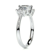 3.5 Ct Princess Cut Three Stone Diamond Engagement Ring-Evani Naomi Jewelry