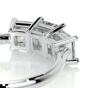 3.5 Ct Princess Cut Three Stone Diamond Engagement Ring-Evani Naomi Jewelry