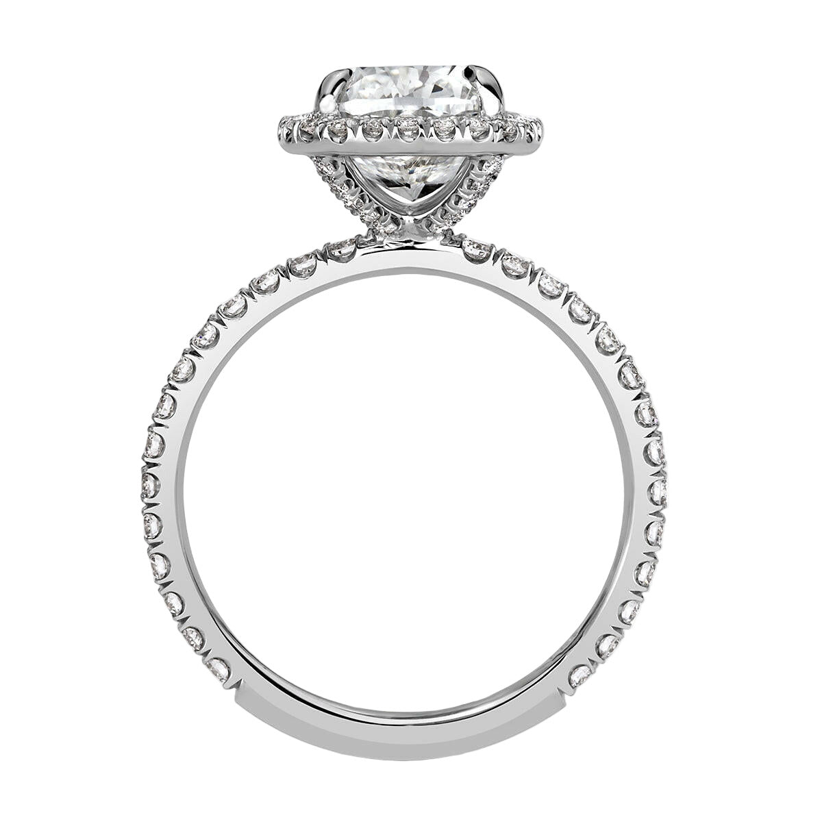3.50 ct Cushion Cut Diamond Halo Engagement Ring-Evani Naomi Jewelry
