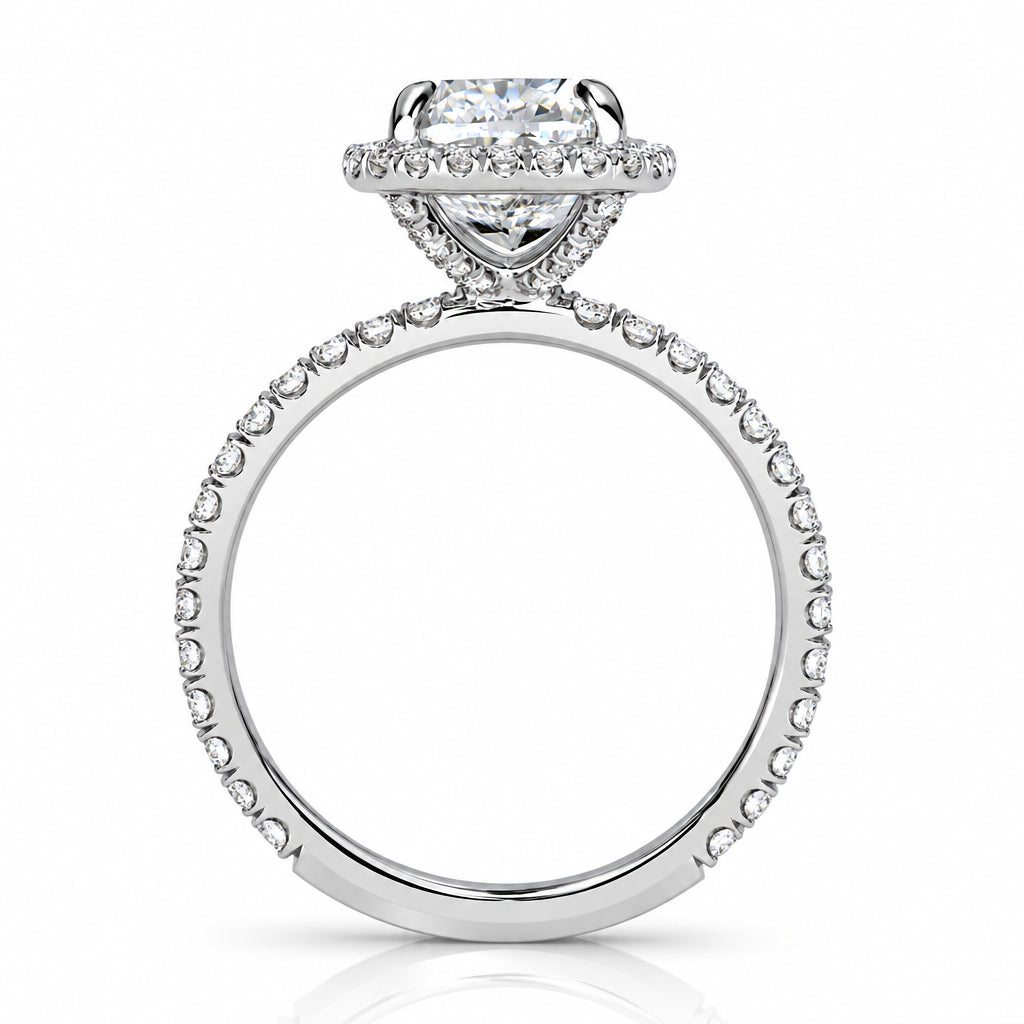 3.50 ct Cushion Cut Alexandrite Halo Engagement Ring-Evani Jewelry