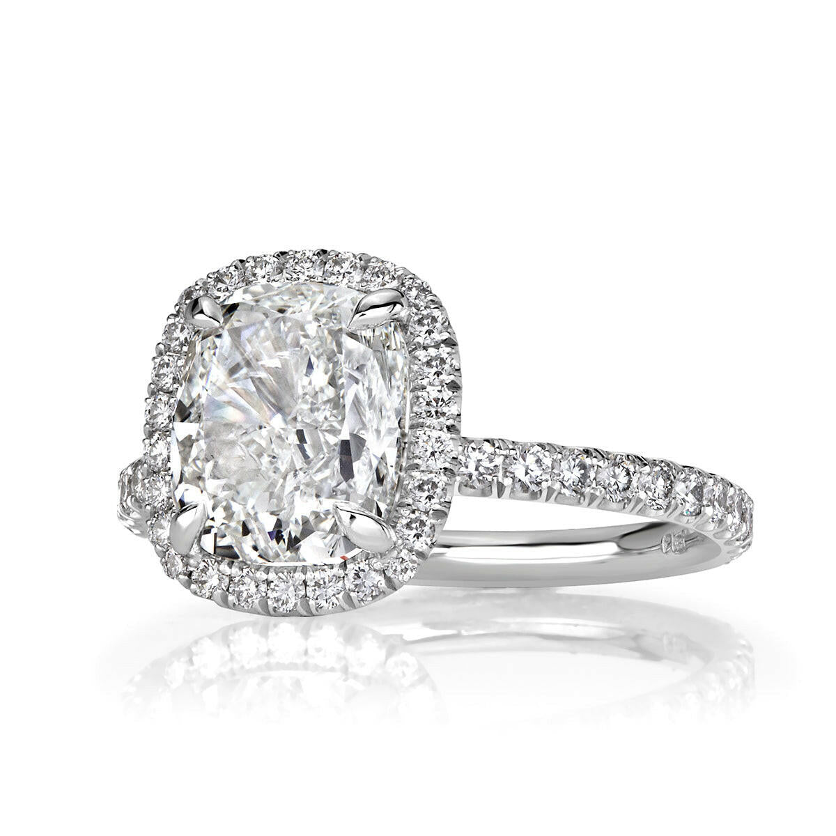 3.50 ct Cushion Cut Diamond Halo Engagement Ring-Evani Naomi Jewelry
