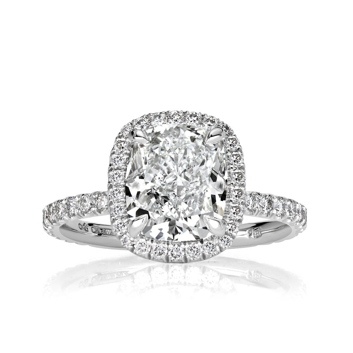 3.50 ct Cushion Cut Diamond Halo Engagement Ring-Evani Naomi Jewelry
