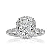 3.50 ct Cushion Cut Diamond Halo Engagement Ring-Evani Naomi Jewelry