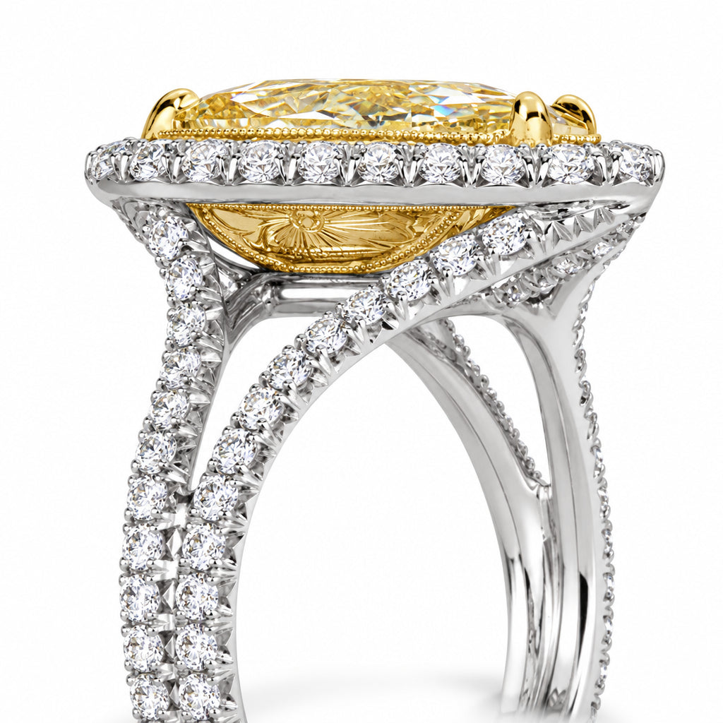 3.50 ct Fancy Topaz Pear Shaped Diamond 14k White Gold Engagement Ring-Evani Jewelry