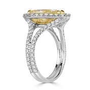 3.50 ct Fancy Light Yellow Pear Shaped Diamond 14k White Gold Engagement Ring-Evani Naomi Jewelry