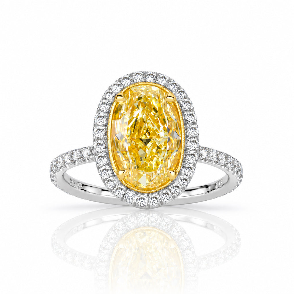 3.50 ct Topaz Birthstone Oval Cut 14k White Gold Engagement Ring