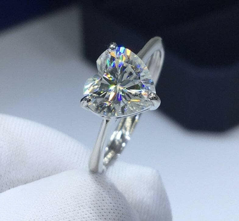 3ct Heart Cut Forever Love Diamond Engagement Ring-Evani Naomi Jewelry