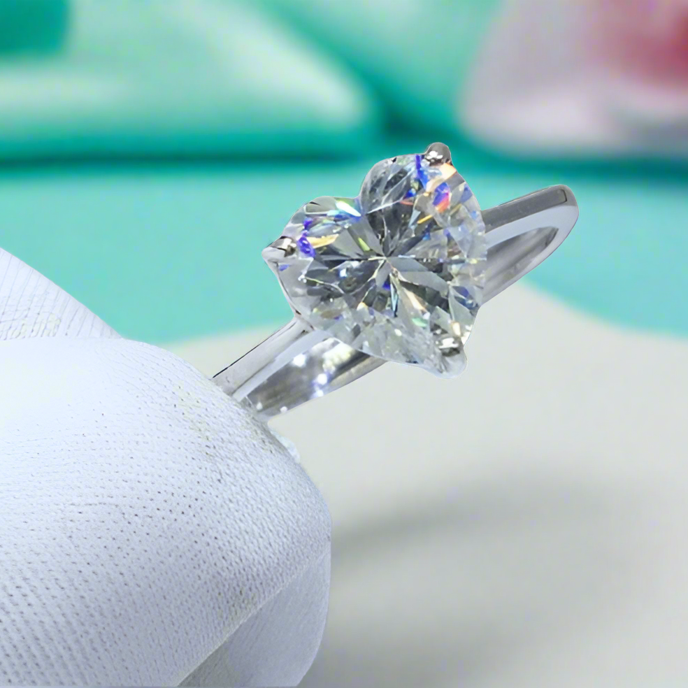 3ct Heart Cut Forever Love Diamond Engagement Ring-Evani Naomi Jewelry