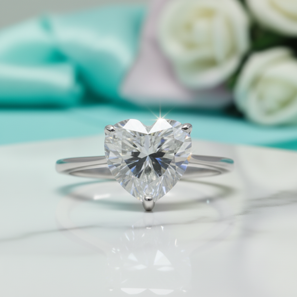 3ct Heart Cut Forever Love Diamond Engagement Ring-Evani Jewelry