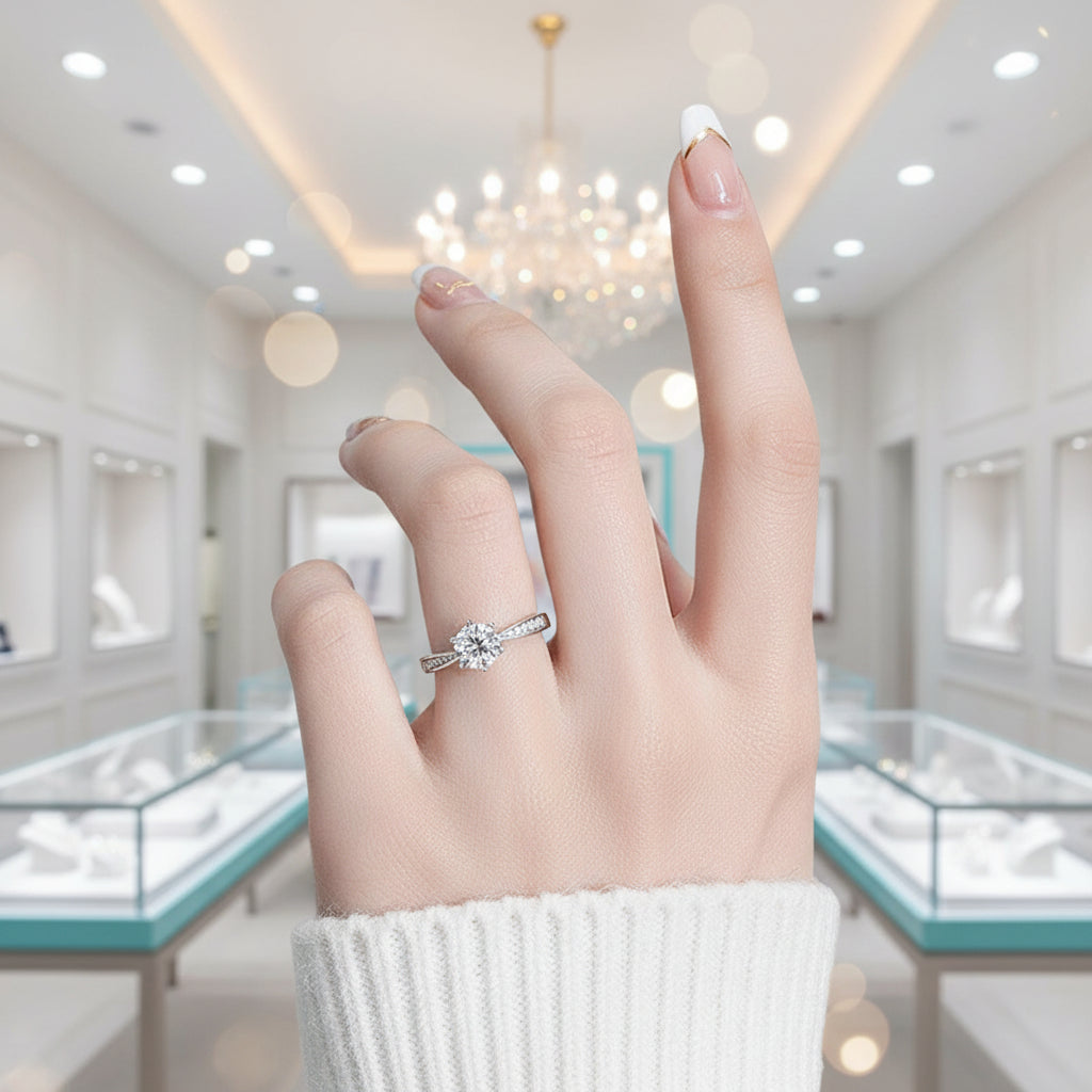 3ct Round Brilliant Diamond Engagement Ring-Evani Jewelry
