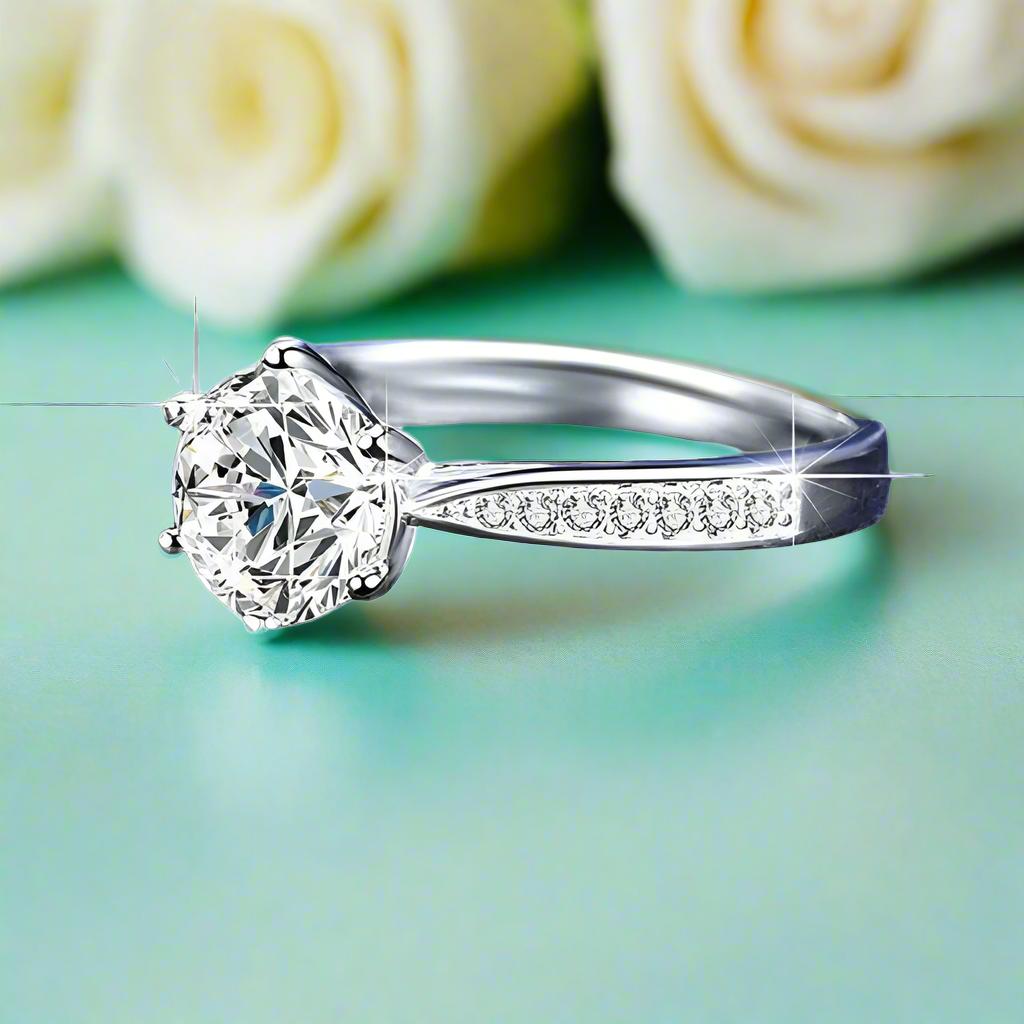 3ct Round Brilliant Diamond Engagement Ring-Evani Naomi Jewelry