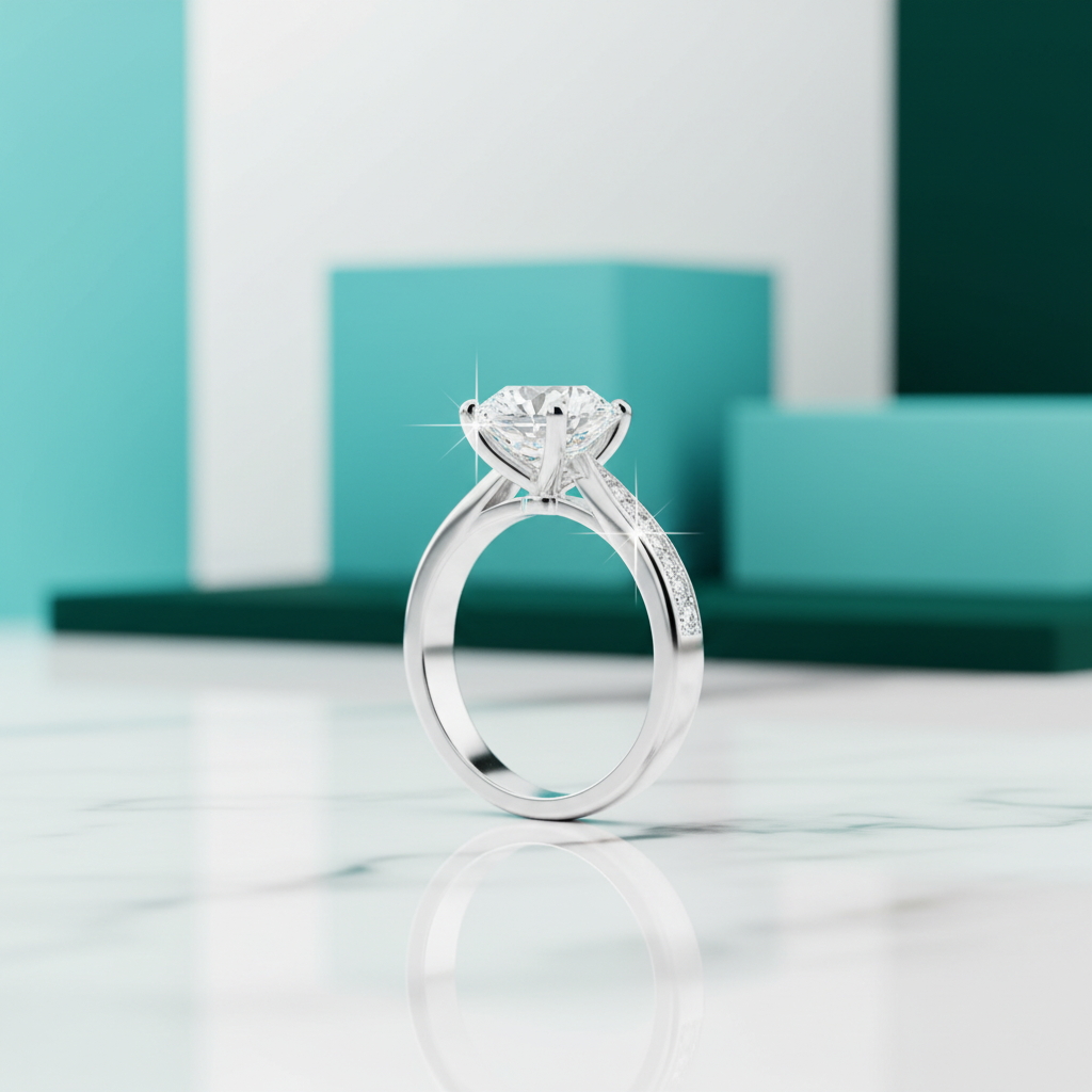3ct Round Brilliant Diamond Engagement Ring-Evani Jewelry