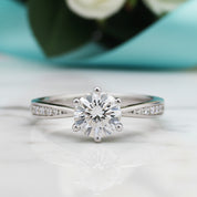 3ct Round Brilliant Diamond Engagement Ring-Evani Jewelry