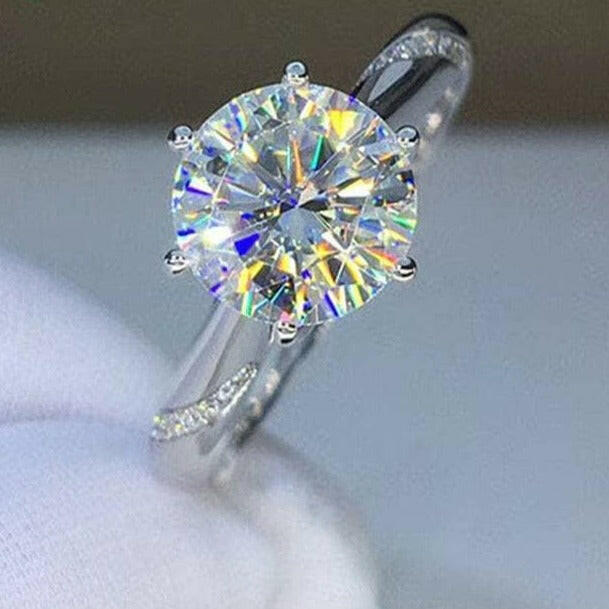3ct Round Diamond Solitaire Engagement Ring-Evani Naomi Jewelry