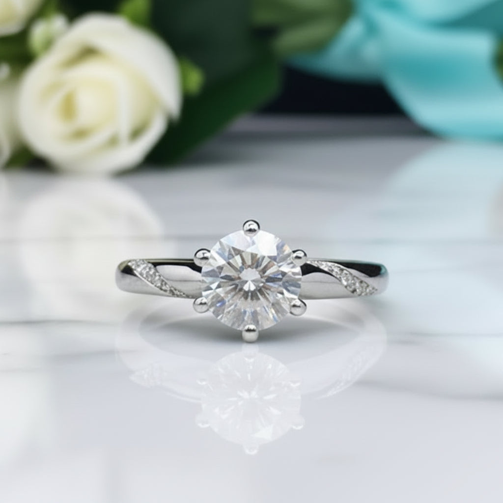 3ct Round Diamond Solitaire Engagement Ring-Evani Jewelry