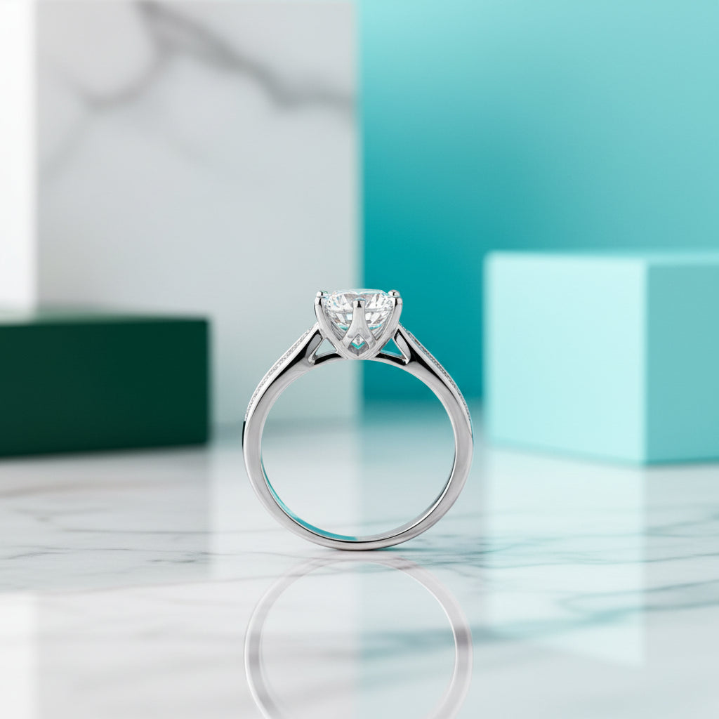 3ct Round Diamond Wedding Ring-Evani Jewelry