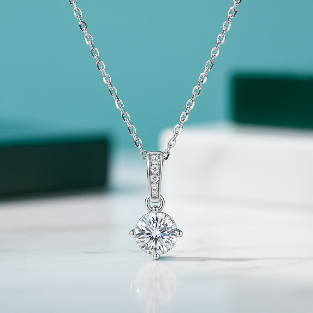 4-Prong Round Diamond Solitaire Jewelry Set-Evani Jewelry